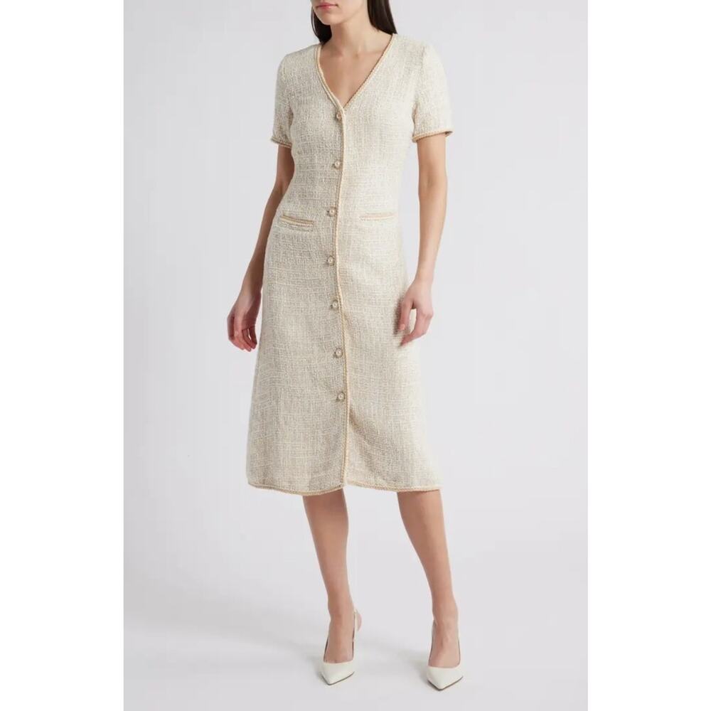 Elegant Cream Midi Dress